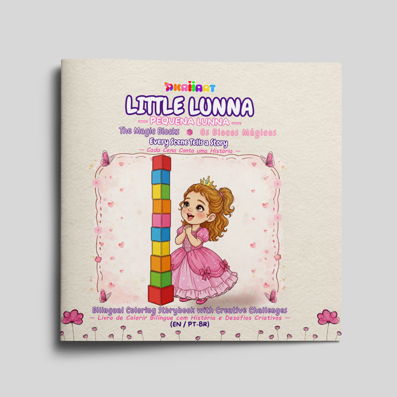 Little Lunna: The Magic Blocks | Pequena Lunna: Os Blocos Mágicos: A Calm Bilingual Coloring Storybook with Creative Challenges | Um Livro de Colorir ... Relaxante, com História e Desafios Criativos